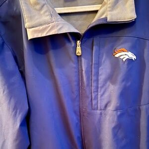 Denver Broncos NFL Team Apparel Fleece-Lined Jacket Full Zip Embroidered Navy L